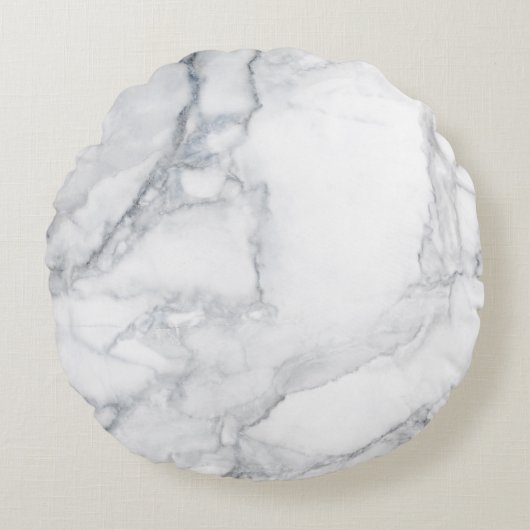 白い大理石テクスチャ ラウンドクッション (正面)