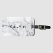 白い大理石テクスチャ ラゲッジタグ (正面横)