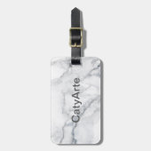 白い大理石テクスチャ ラゲッジタグ (正面縦)