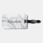 白い大理石テクスチャ ラゲッジタグ (裏面横)