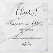 白い大理石テクスチャ |ワインボトルラベル ワインラベル (シングルラベル)