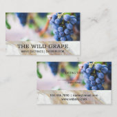白い大理石テクスチャ | ワイン葡萄 名刺 (正面/裏面)