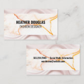 白い大理石テクスチャ |絹織物 名刺 (正面/裏面)