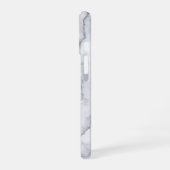 白い大理石テクスチャ iPhone 16ケース (左側面)
