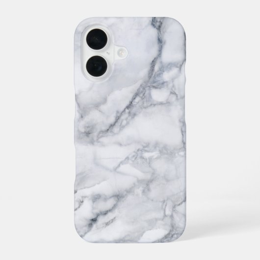 白い大理石テクスチャ iPhone 16ケース (裏面)