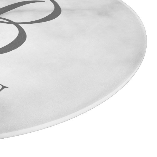 白い大理石パーソナライズされたスクリプトのモノグラムと名前 カッティングボード (角)