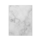 白い大理石パーソナライズされたスクリプトのモノグラムと名前 ノートパッド (回転)