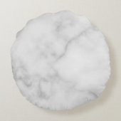 白い大理石パーソナライズされたスクリプトのモノグラムと名前 ラウンドクッション (裏面)