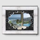 白い大理石フレーム黒い球体 ゲストブック (裏面)