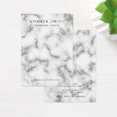 白い大理石ミニマリストのイヤリングディスプレイカード (デスク)