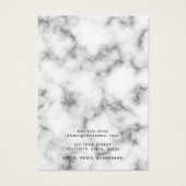 白い大理石ミニマリストのイヤリングディスプレイカード (裏面)