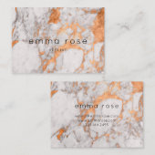白い大理石及び銅の名刺 名刺 (正面/裏面)
