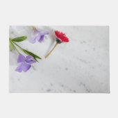 白い大理石花 ドアマット (正面)