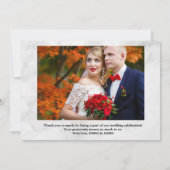 白い大理石2枚の写真結婚のサンキューカード サンキューカード (裏面)