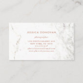 白い大理石|の写真撮影のばら色の金ゴールドの原稿 名刺 (裏面)