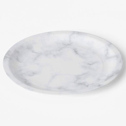 白い大理石 ペーパープレート (アングル)