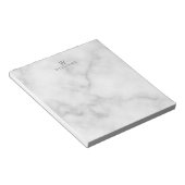 白い大理石(モノグラムパーソナライズされたと名前あり) ノートパッド (アングル)