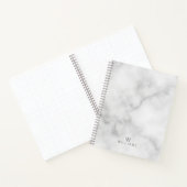 白い大理石(モノグラムパーソナライズされたと名前あり) ノートブック (内部)