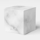 白い大理石(モノグラムパーソナライズされたと名前あり) フェイバーボックス (正面サイド)