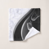 白い大理石、灰色の露出の低いチューリップ バスタオルセット (ウォッシュタオル)