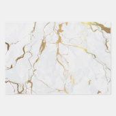 白い大理石(金ゴールド) ラッピングペーパーシート (正面)