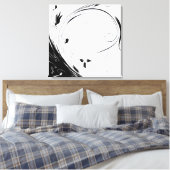 白い大理石、黒い塗りつぶしグラフィック キャンバスプリント (インサイチュ (寝室))