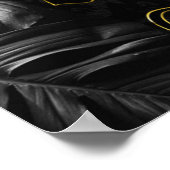 白い大理石 – 黒い抽象芸術の優先 ポスター (角)