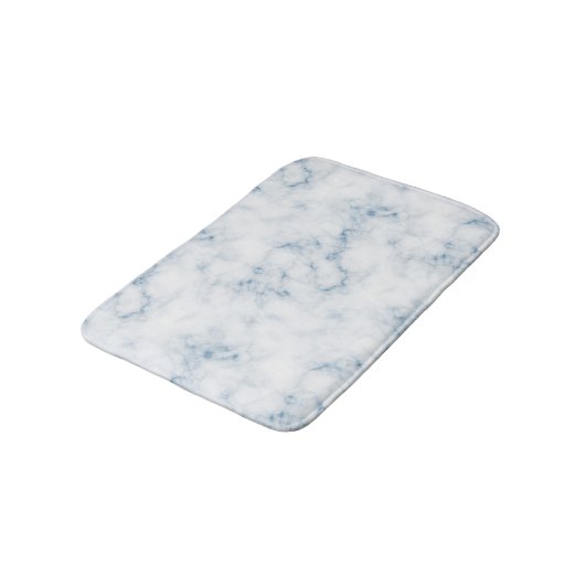 白い大理石wの素晴らしい青はマットを張りめぐらします バスマット (アングル)