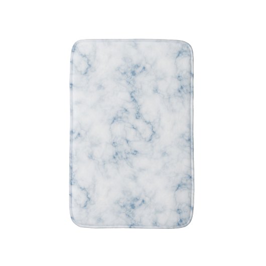 白い大理石wの素晴らしい青はマットを張りめぐらします バスマット (正面縦)