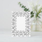 白い天使の羽縁どの枠。感動的 ポストカード (スタンド正面)