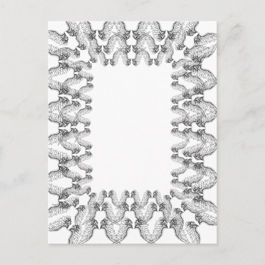 白い天使の羽縁どの枠。感動的 ポストカード (正面)