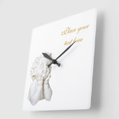 白い天使 スクエア壁時計 (傾斜)