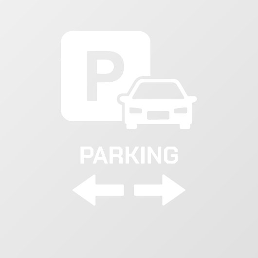 白い太線の方向別駐車エリア ウィンドウサイン (シート)