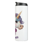 白い女の子のかわいい紫エレガントの魔法のユニコーン タンブラー (回転右)