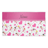 白い女パーソナライズされたの子の体操ハートスターの名前 枕カバー (裏面)