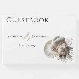 白い女性のカーボーイ帽子（花あり） ゲストブック