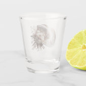 白い女性のカーボーイ帽子（花あり） ショットグラス (裏面)