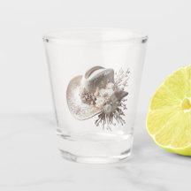 白い女性のカーボーイ帽子（花あり）