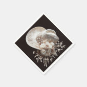 白い女性のカーボーイ帽子（花あり） スタンダードカクテルナプキン (角)