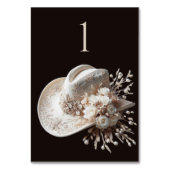 白い女性のカーボーイ帽子（花あり） テーブルナンバー (裏面)