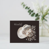 白い女性のカーボーイ帽子（花あり） ポストカード (スタンド正面)