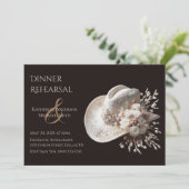 白い女性のカーボーイ帽子（花あり） 招待状 (スタンド正面)