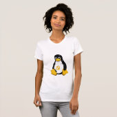 白い女性の共産主義のペンギン(Linux) Tシャツ (正面フル)