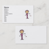 白い女性の棒の姿のナースのTシャツおよびギフト 名刺 (正面/裏面)