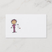 白い女性の棒の姿のナースのTシャツおよびギフト 名刺 (裏面)