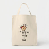 白い女性の棒の姿のナース2のギフト トートバッグ (正面)