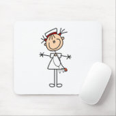 白い女性の棒の姿のナース2のギフト マウスパッド (マウス)