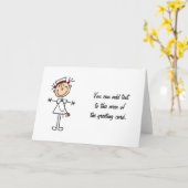 白い女性スティックフィギュアナース2ギフト カード (黄色い花)