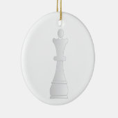 白い女王の駒 セラミックオーナメント (右)