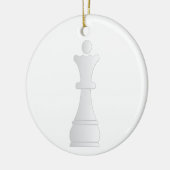 白い女王の駒 セラミックオーナメント (左)